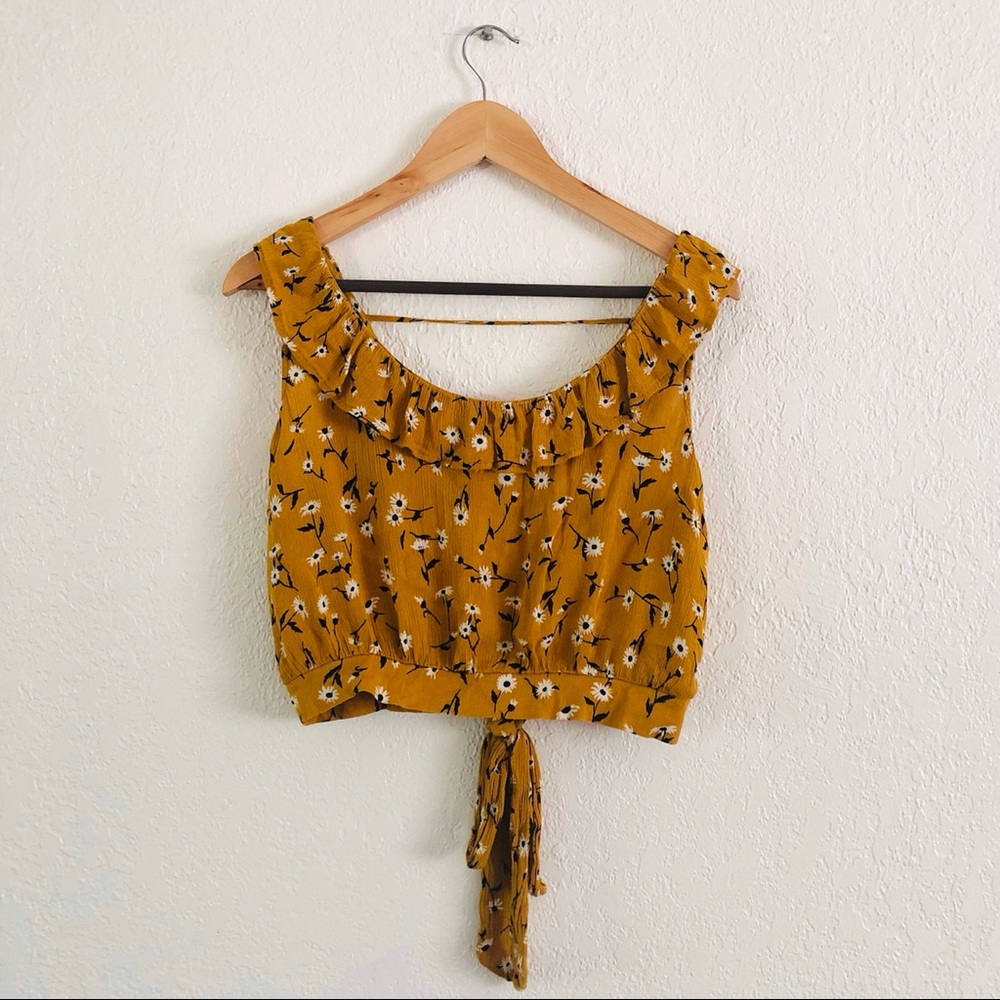 Bleuh Ciel | gold daisy boho top